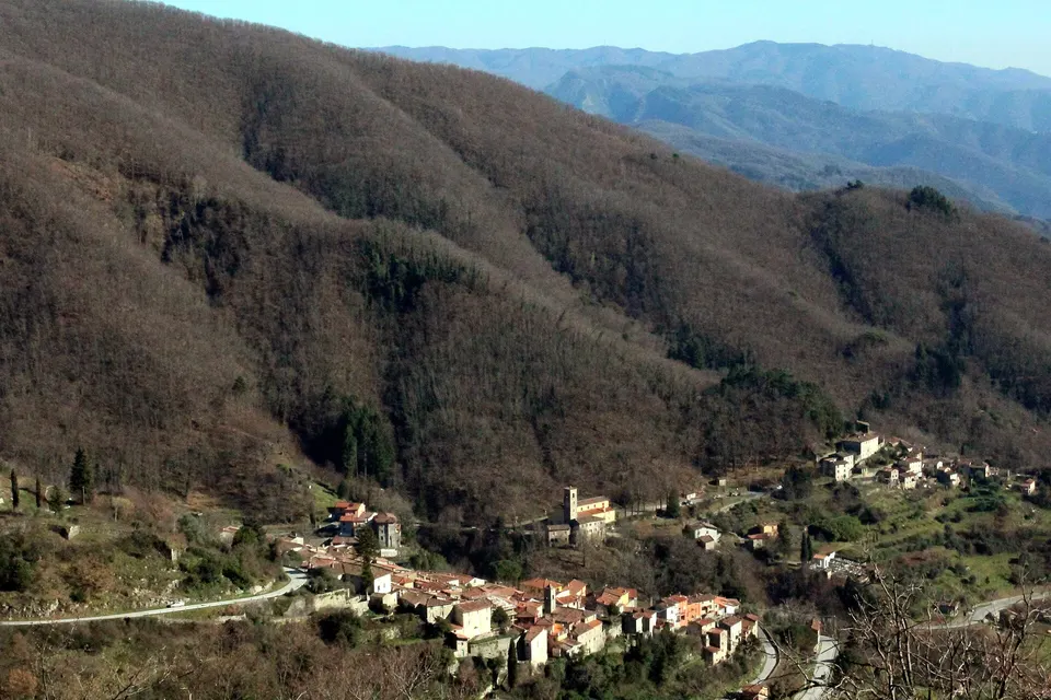 Panorama of Pescaglia, Province of Lucca, Tuscany, Italy