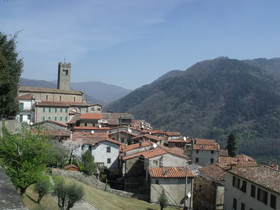 Panorama of Villa Basilica, Province of Lucca, Tuscany, Italy
